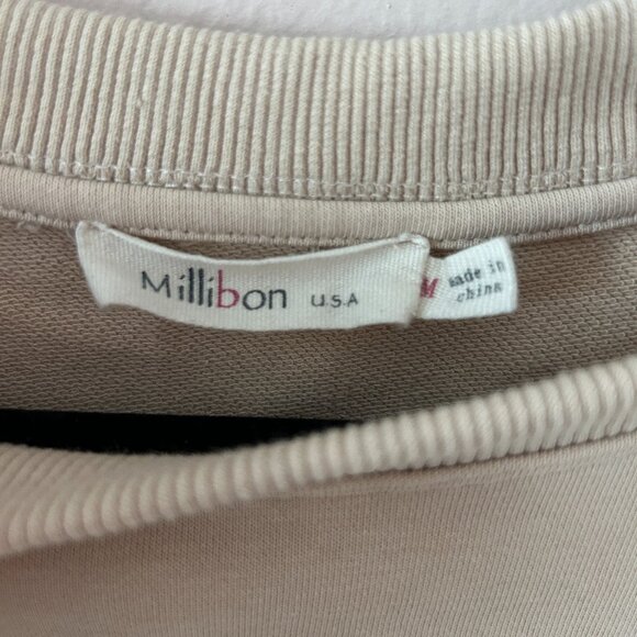 Millibon Cream Cropped Shirt – Women’s Size M Casual Cute 3/4 Sleeve - Picture 4 of 5